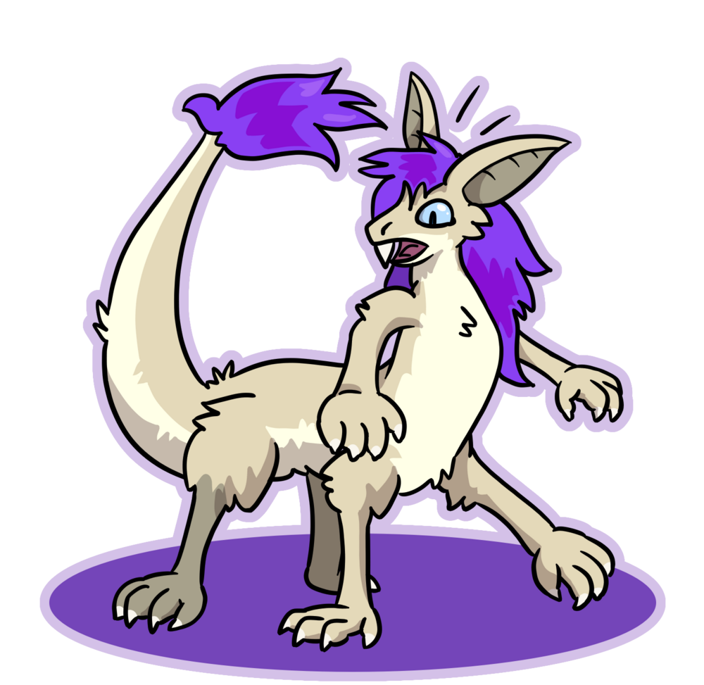 myno (purple and cream colour yinglet) as a taur